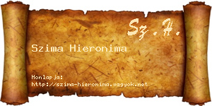 Szima Hieronima névjegykártya